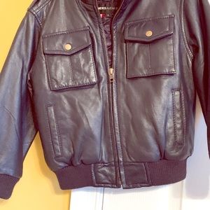 Kids lamb leather bomber jacket